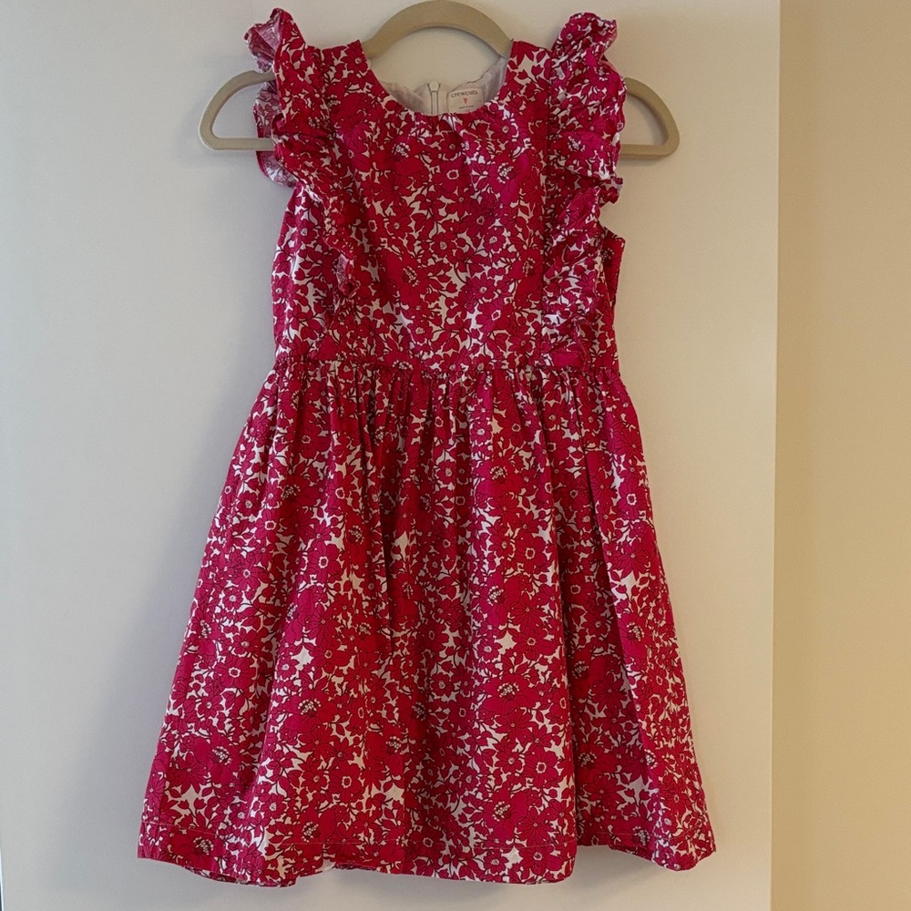 J. Crew Pink Floral Ruffle Dress size 10